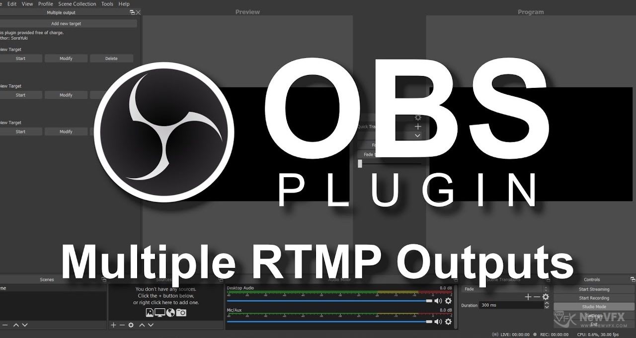 OBS多路推流多平台插件更新0.3.0.1版本 obs-multi-rtmp 0.3.0.1